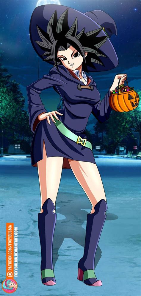 Commission Caulifla In Halloween Costume By Foxybulma Dragon Ball Z