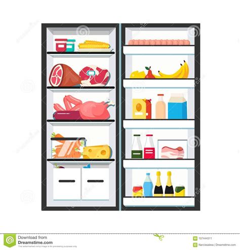 Find freshnes stainles refrigerator related clipart images. Fridge With Open Door. Full Stock Illustration ...