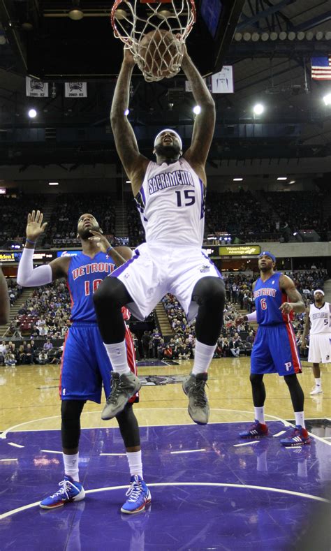 Sacramento Kings Center Demarcus Cousins Center Dunks As Detroit