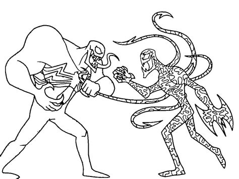 Venom vs Carnage Coloring Page - Free Printable Coloring Pages for Kids