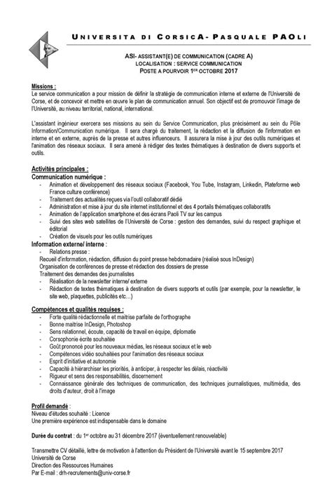 • missions • public interlocuteur : Lettre De Motivation Pour Poste En Interne