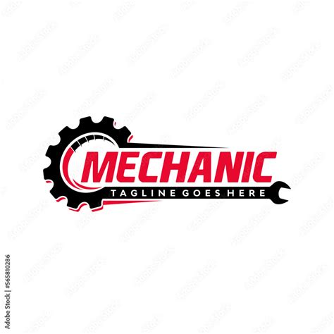Gear And Wrench Mechanic Logo Design Vector Illustration Gear And