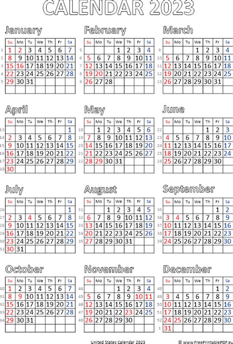 Free Calendar For Year 2023 United States Get Calendar 2023 Update