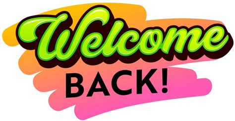 Welcome Back Banner With Green And Black Typography And Abstract Pink