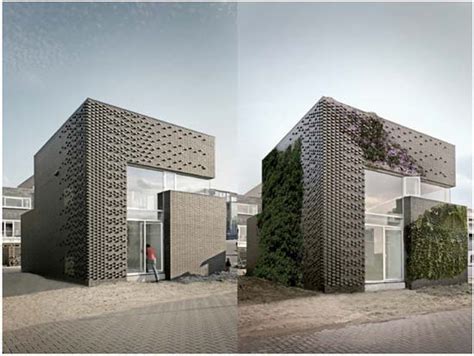 House Ijburg Textured Brick Wall Facade Modern Architect