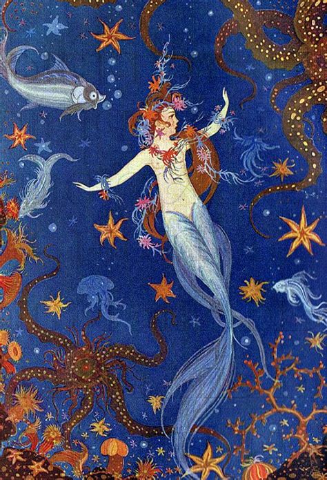 Unusual Little Mermaid Digital Vintage Fairy Tale Etsy Mermaid Art