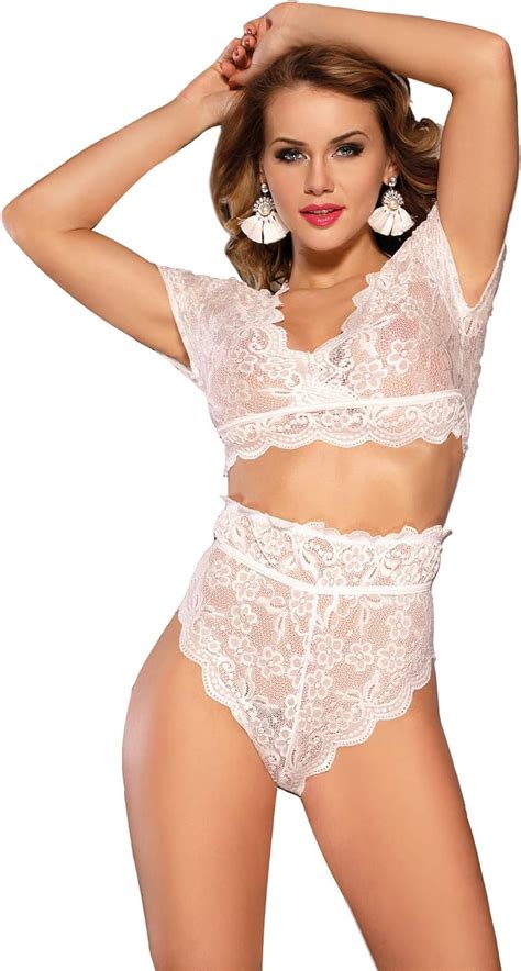 Ohyeahlady Women Lingerie Set Sexy Lace Bra Bralette And High Waisted
