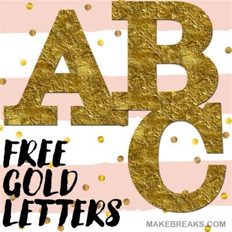 Gold Foil Style Free Printable Letters Upper Case Bold Alphabet