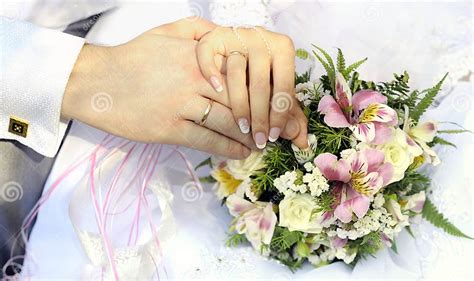 Just Married Couple Hands Stock Photo Image Of Commitment 21085876