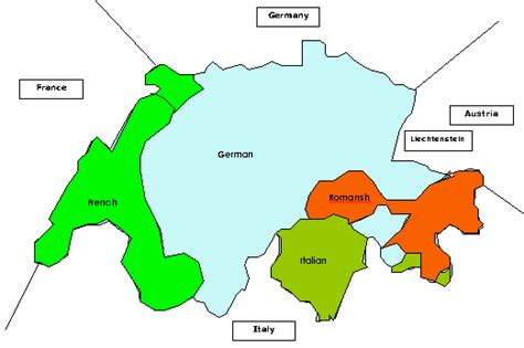 Map of switzerland (click map to enlarge) image: Switzerland language