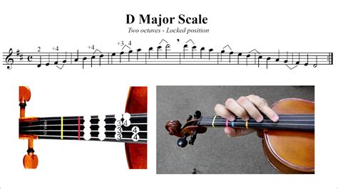 D Major 2 Octave Scale Violin Tutorial Locked 3rd Position Youtube