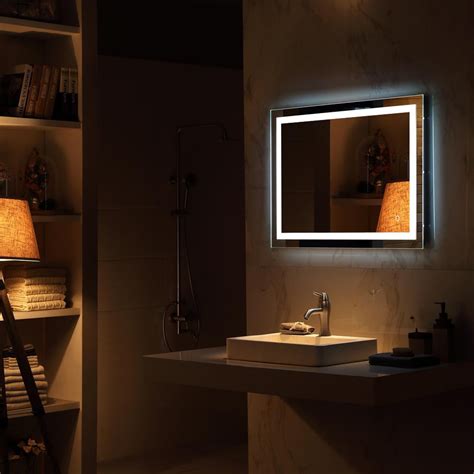 Greensen Touch Led Bathroom Mirror Built In Light Mirror36x28inch