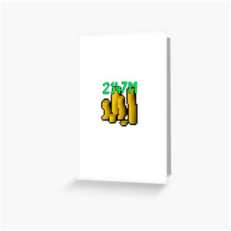 Osrs 2147m Max Cash Stack Greeting Card By Abcreationsk3 Redbubble