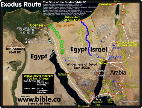 Bible Maps The Exodus From Egypt 1440 Bc