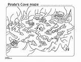 Pirate Maze Printable Coloring Treasure Mazes Cove Map Printables Birthday sketch template