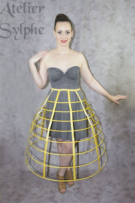Yellow Color Hoop Cage Skirt Pannier 8 By Ateliersylphecorsets
