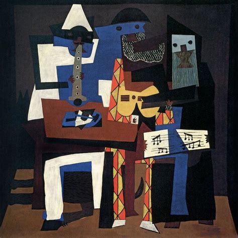 Three Musicians Canvas Art By Pablo Picasso Icanvas Picasso Artwork