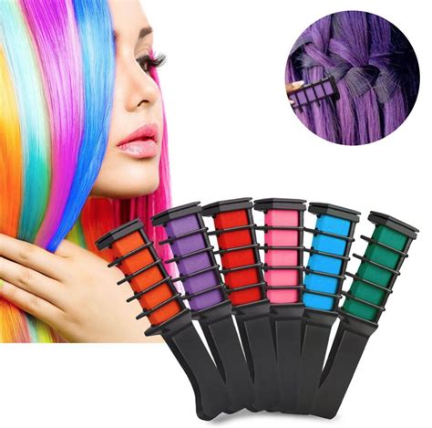 6pcsset Mini Color Hair Dye Combs Temporary Hair Dye Hair Chalk
