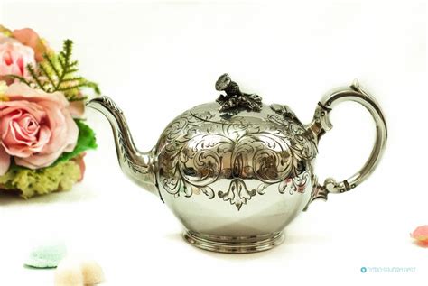 Victorian Silver Plated Teapot With Scottish Thistle Knob Designed By