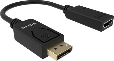 Black DisplayPort To HDMI Adaptor Vision Audio Visual