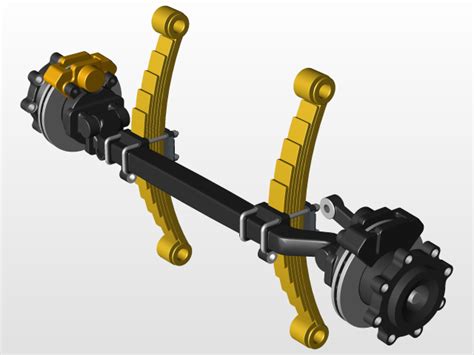 Front Axle Truck 3d Cad Model Library Grabcad