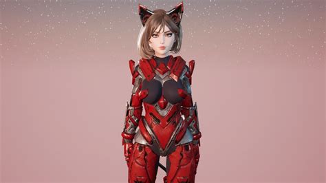 3d Model Cosmo Cat Girl Game Ready Vr Ar Low Poly Rigged Cgtrader
