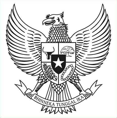 100 Gambar Mewarnai Garuda Pancasila Arti Cara Mewarnai And Lagu