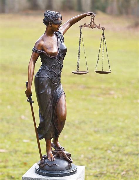 Bronze Sculpture Lady Justice Judicial Art Avant Garden Bronzes