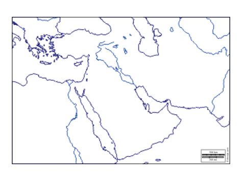 Southwest Asia Physical Map Blank