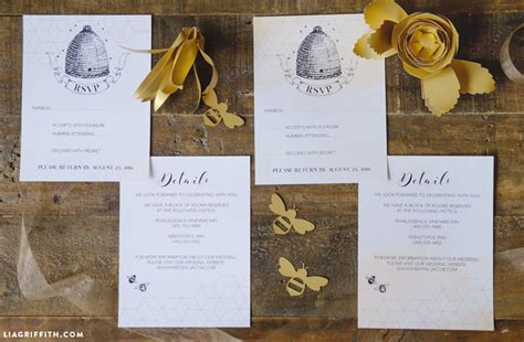 Honey Bee Wedding Invitations Lia Griffith