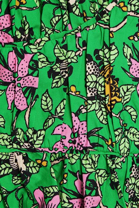 Derek Lam 10 Crosby Roselyn Ruffled Floral Print Cotton Blend Poplin