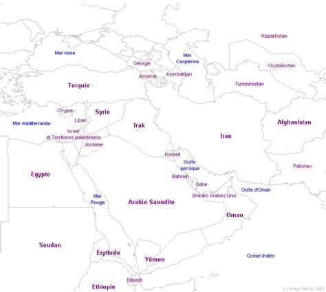 Carte Du Moyen Orient Localisation Des Pays