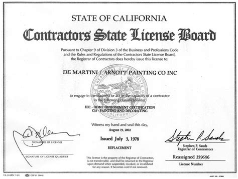 Are there any financial requirements to meet in order to see rule 869 in chapter 13 of the california contractors license law & reference book. Bay Area De Martini/Arnott Painting Contractors ...