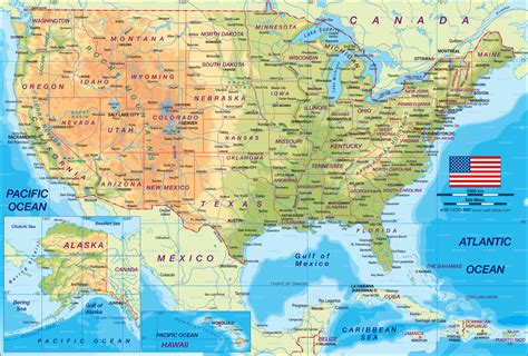 Karte Von Usa Vereinigte Staaten Von Amerika Übersichtskarte