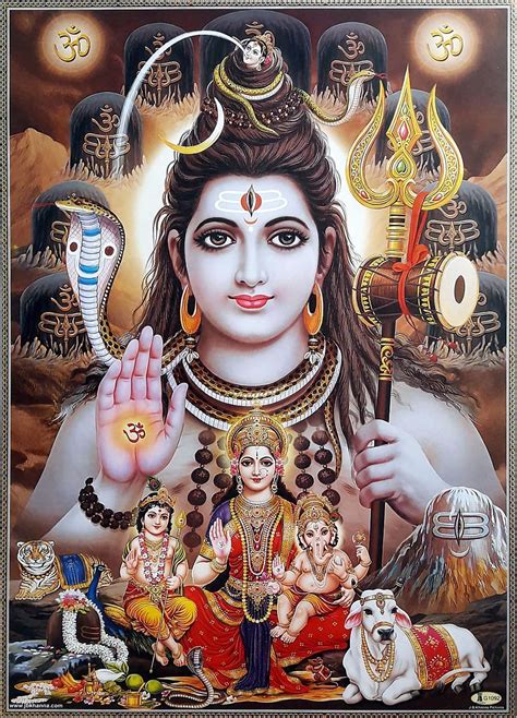 Lord Shiva With Parvati Ganesha Murugan Via Ebay Indianash Shiva
