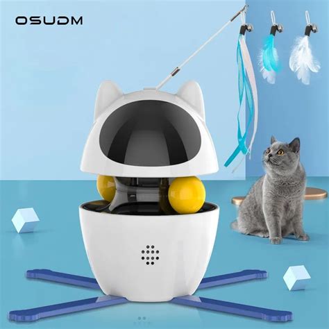 Osudm Automatic Cat Toys Interactive Smart Teasing Cats Stick Leaking