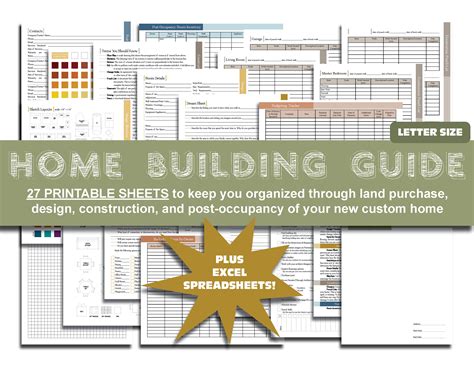 Home Building Planner Printable Guide Etsy