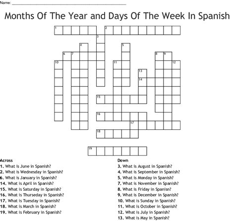 Find a crossword puzzle on spanish. Printable Spanish Crossword Puzzle | Printable Crossword ...