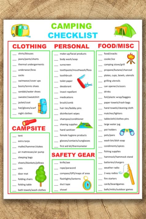 Printable Camping List