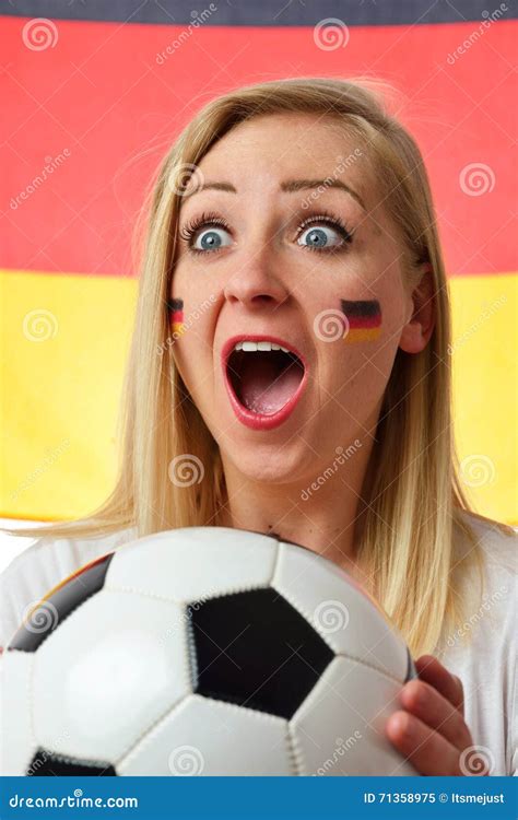 German Soccer Fan Cheers Football Team Stock Image Image Of German