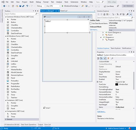 Updates To Net Core Windows Forms Designer In Visual Studio 165