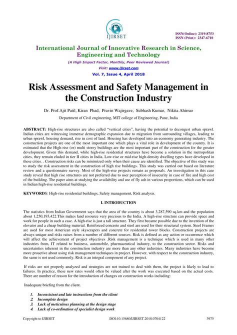 Pdf Risk Assessment And Safety Management In The Ieee Pdf