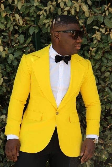 Custom Made Yellow Mens Suits Tuxedos For Wedding Party Best Man Suits