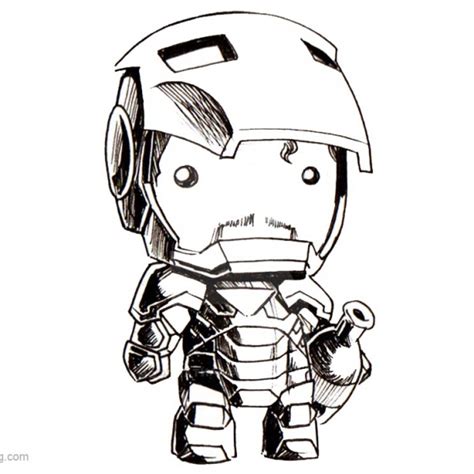 Chibi Iron Man Coloring Pages Mini Mk Vi By B Danerous Free Printable
