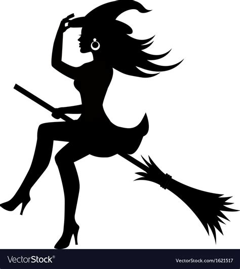 Witch On A Broomstick Royalty Free Vector Image