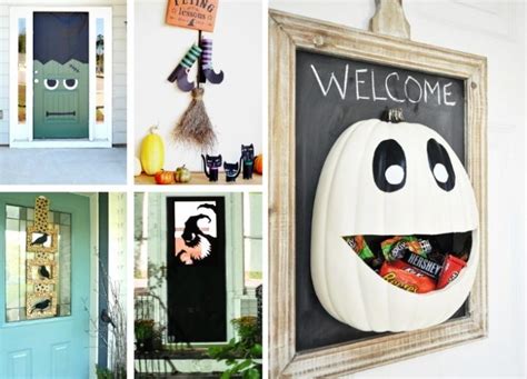 20 Halloween Door Decor Ideas Spider Bats Pumpkins