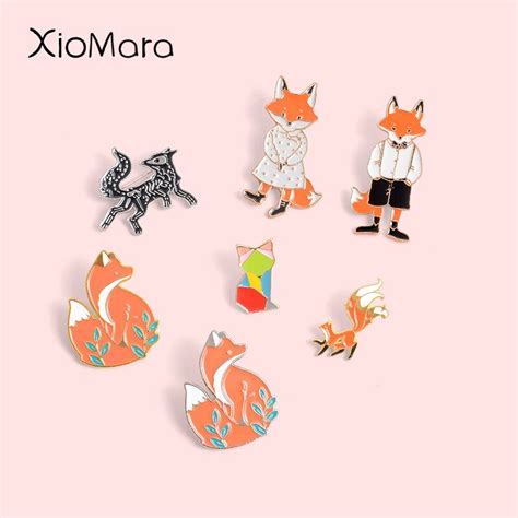 Little Fox Enamel Pins Collection Mini Paper Nine Tailed Fox Lovely