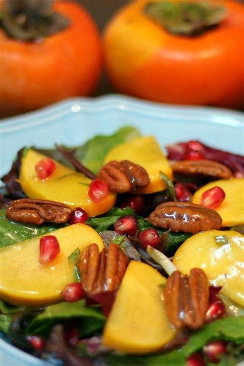 Persimmon And Pomegranate Salad Recipe Delicious Salads Vegetable