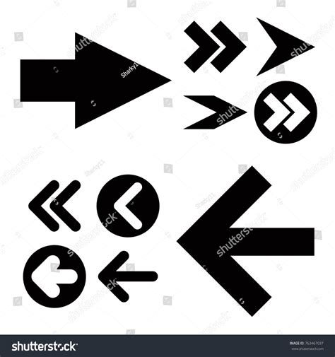 Different Black Arrows Iconsvector Set Abstract Stock Vector Royalty