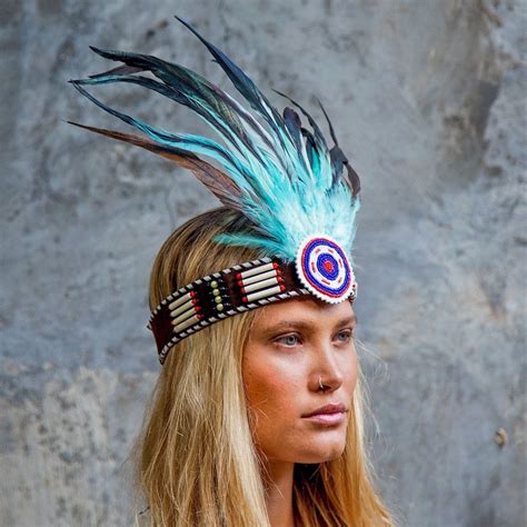 turquoise indian headband indian headband native american headdress native american headband